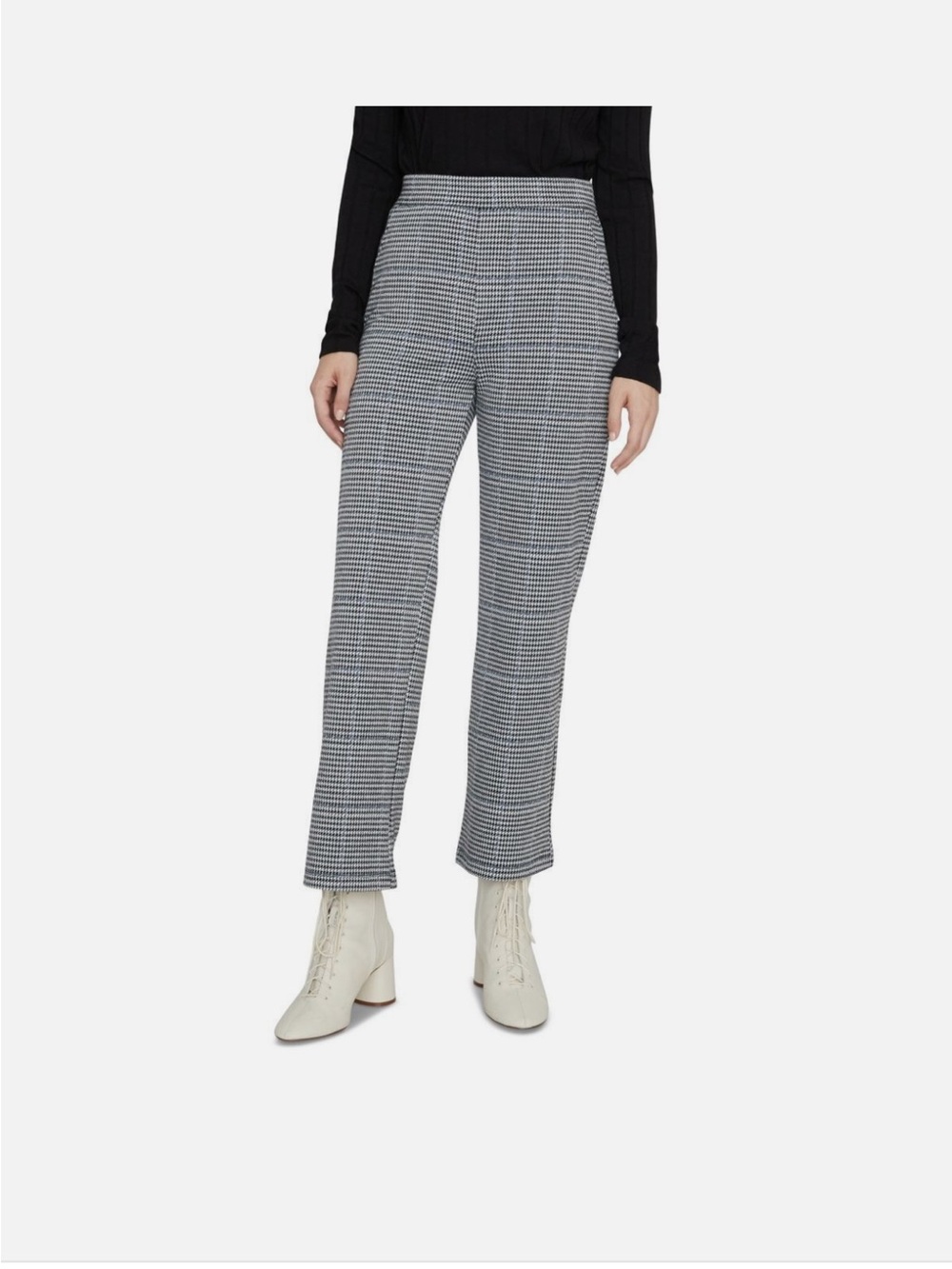 Sanctuary Black & White Houndstooth Knit Pull On Pants